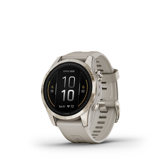 Garmin epix™ Pro Gen 2 Sapphire Edition GPS Smartwatch and Fitness Tracker - 42-mm - Soft Gold with Light Sand Band