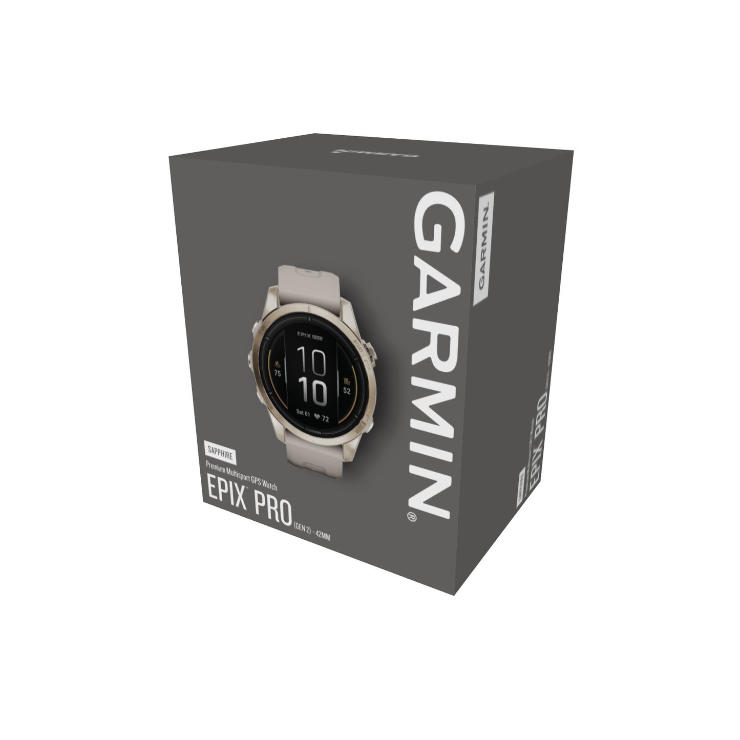Garmin epix™ Pro Gen 2 Sapphire Edition GPS Smartwatch and Fitness Tracker - 42-mm - Soft Gold with Light Sand Band