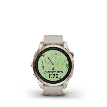 Garmin epix™ Pro Gen 2 Sapphire Edition GPS Smartwatch and Fitness Tracker - 42-mm - Soft Gold with Light Sand Band