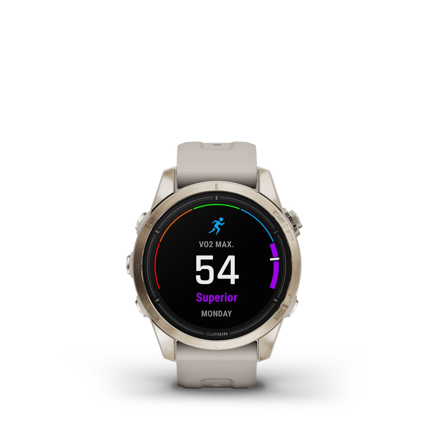 Garmin epix™ Pro Gen 2 Sapphire Edition GPS Smartwatch and Fitness Tracker - 42-mm - Soft Gold with Light Sand Band