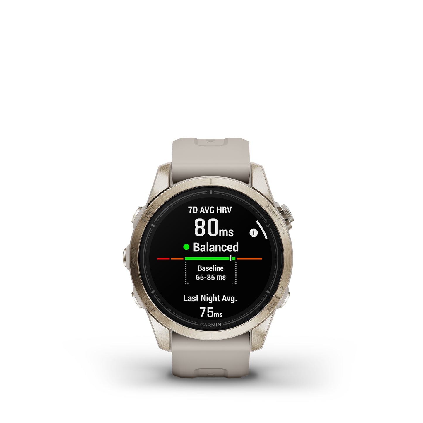 Garmin epix™ Pro Gen 2 Sapphire Edition GPS Smartwatch and Fitness Tracker - 42-mm - Soft Gold with Light Sand Band