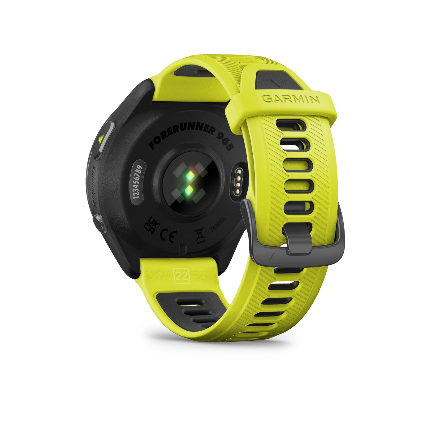 Garmin Forerunner® 965 GPS Smartwatch - Carbon Grey DLC Titanium Bezel with Black Case and Amp Yellow/Black Silicone Band