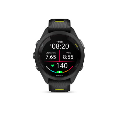 Garmin Forerunner® 265S GPS Smartwatch - Black Bezel and Case with Black/Amp Yellow Silicone Band