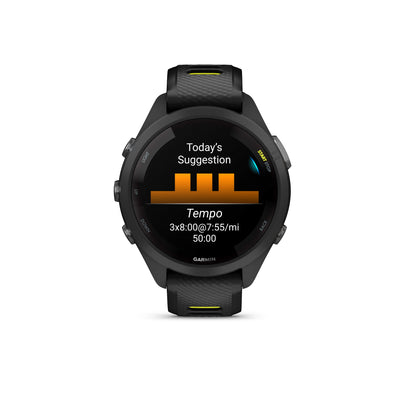 Garmin Forerunner® 265S GPS Smartwatch - Black Bezel and Case with Black/Amp Yellow Silicone Band