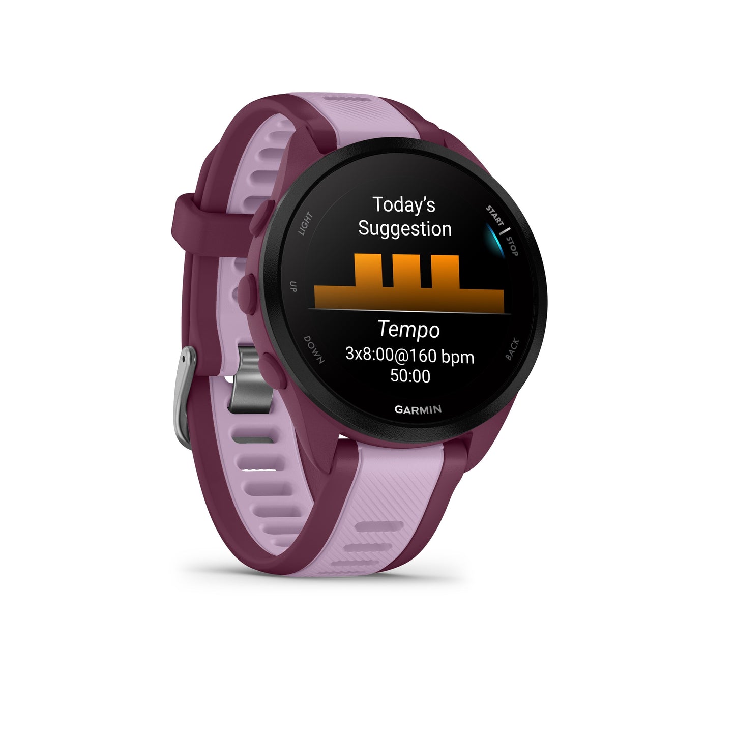 Garmin Forerunner 165 Music GPS Running Smartwatch and Fitness Tracker with Heart Rate - Berry/Lilac