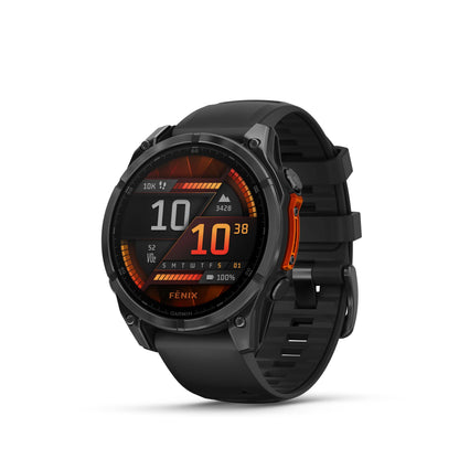 Garmin fēnix® 8 AMOLED Display GPS Smartwatch - 47-mm - Slate Grey Bezel with Black Silicone Band