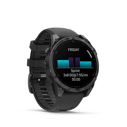 Garmin fēnix® 8 AMOLED Display GPS Smartwatch - 47-mm - Slate Grey Bezel with Black Silicone Band