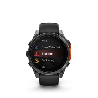 Garmin fēnix® 8 AMOLED Display GPS Smartwatch - 47-mm - Slate Grey Bezel with Black Silicone Band