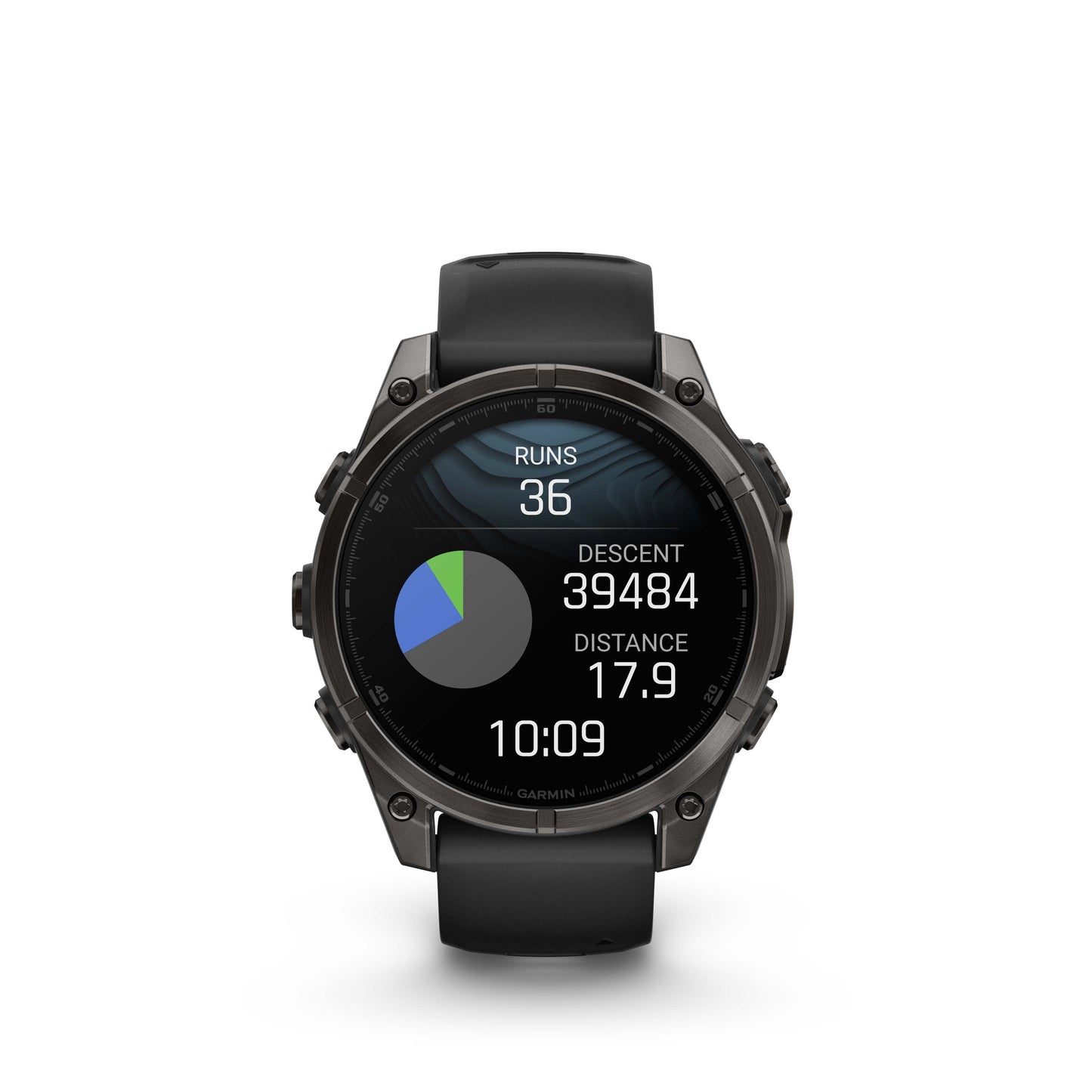 Garmin fēnix® 8 AMOLED Display Sapphire Lens GPS Smartwatch - 47-mm - Carbon Grey DLC Titanium Bezel with Black/Pebble Grey Silicone Band