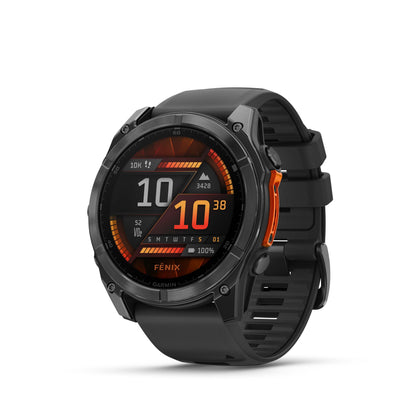 Garmin fēnix® 8 AMOLED Display GPS Smartwatch - 51-mm - Slate Grey Bezel with Black Silicone Band