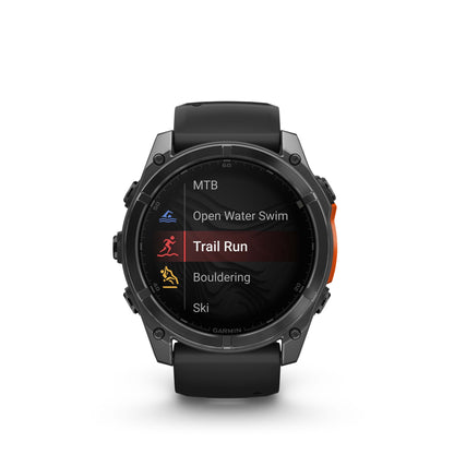 Garmin fēnix® 8 AMOLED Display GPS Smartwatch - 51-mm - Slate Grey Bezel with Black Silicone Band