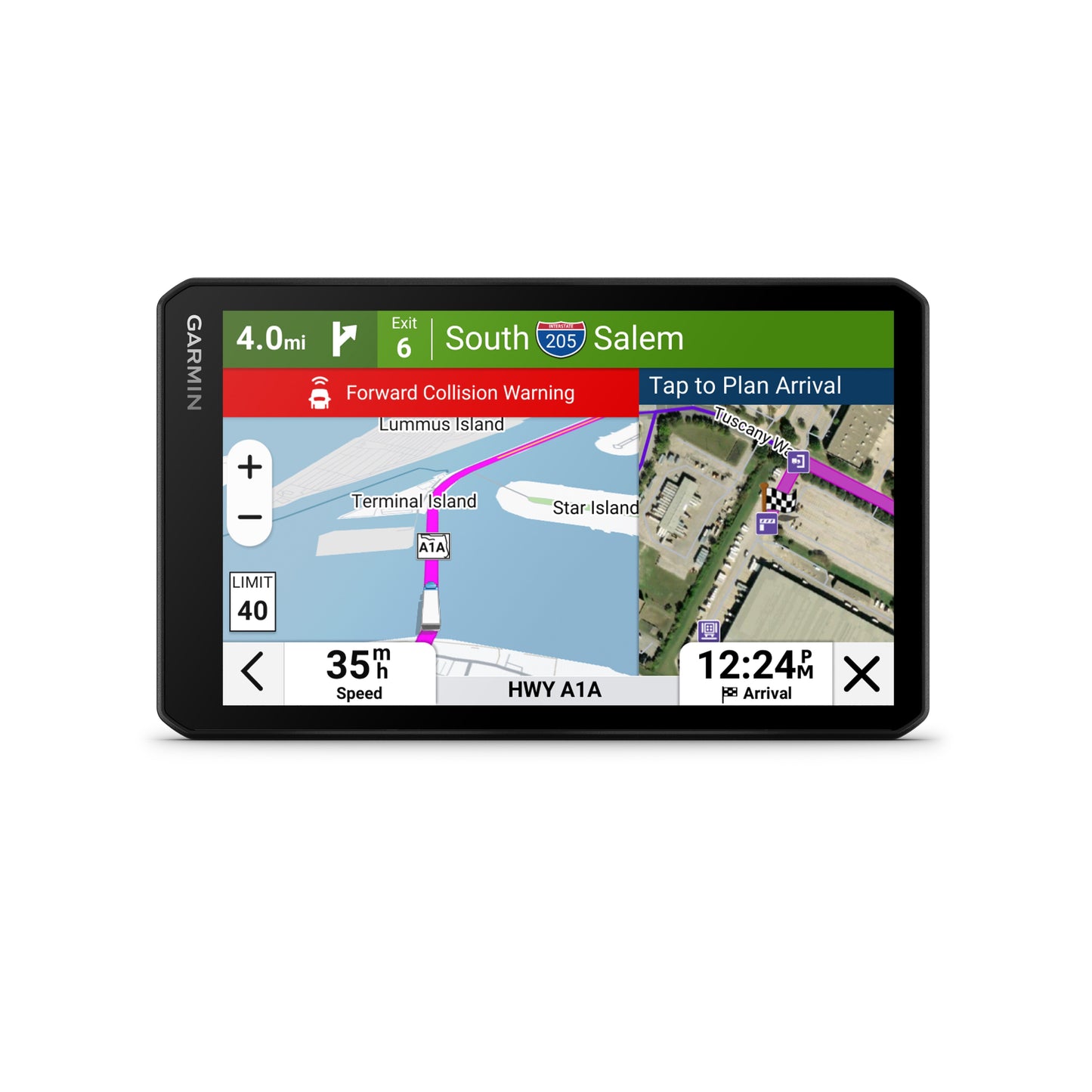 Garmin dezlCam™ OTR725 7-in GPS Navigator with Built-In Dash Cam - Black