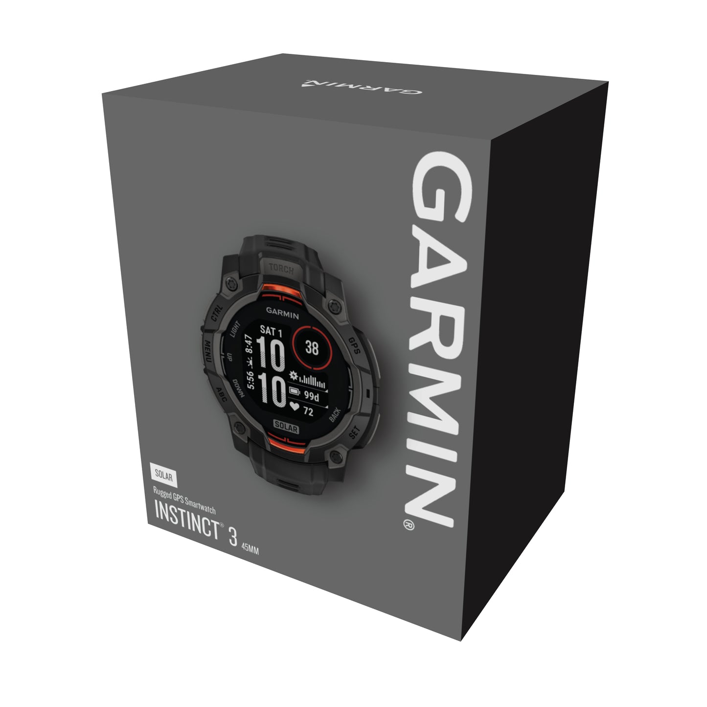 Garmin Instinct® 3 AMOLED GPS Smartwatch with Solar Charging - 45-mm - Black