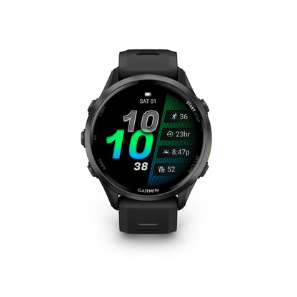 Garmin Forerunner® 970 GPS Smartwatch - Carbon Grey DLC Titanium with Black Case and Black/Translucent Whitestone Band