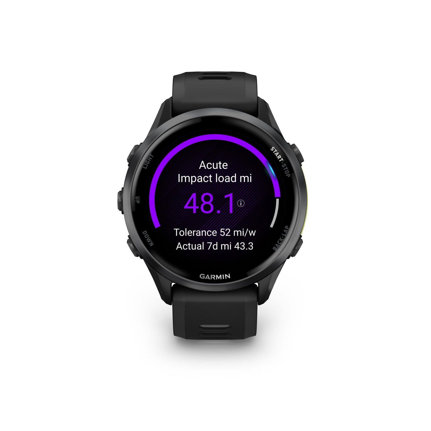 Garmin Forerunner® 970 GPS Smartwatch - Carbon Grey DLC Titanium with Black Case and Black/Translucent Whitestone Band