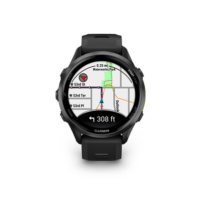 Garmin Forerunner® 970 GPS Smartwatch - Carbon Grey DLC Titanium with Black Case and Black/Translucent Whitestone Band