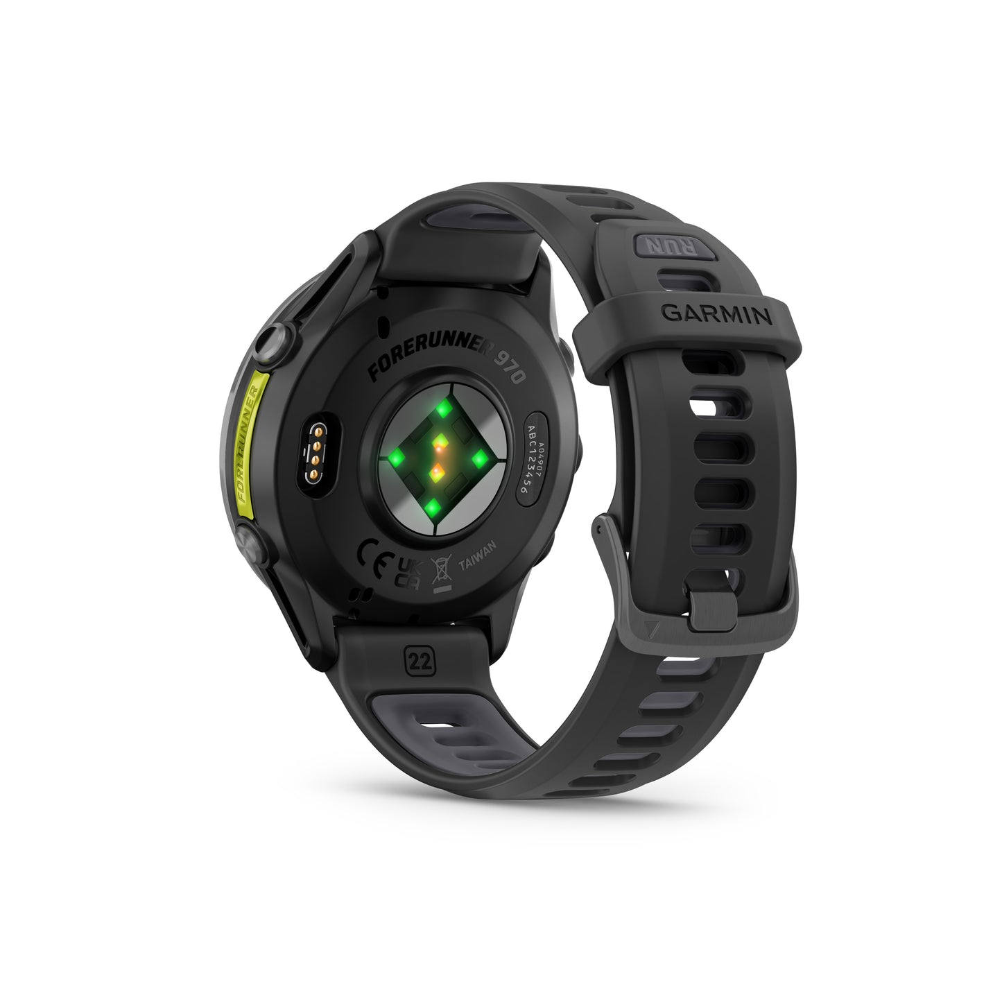 Garmin Forerunner® 970 GPS Smartwatch - Carbon Grey DLC Titanium with Black Case and Black/Translucent Whitestone Band