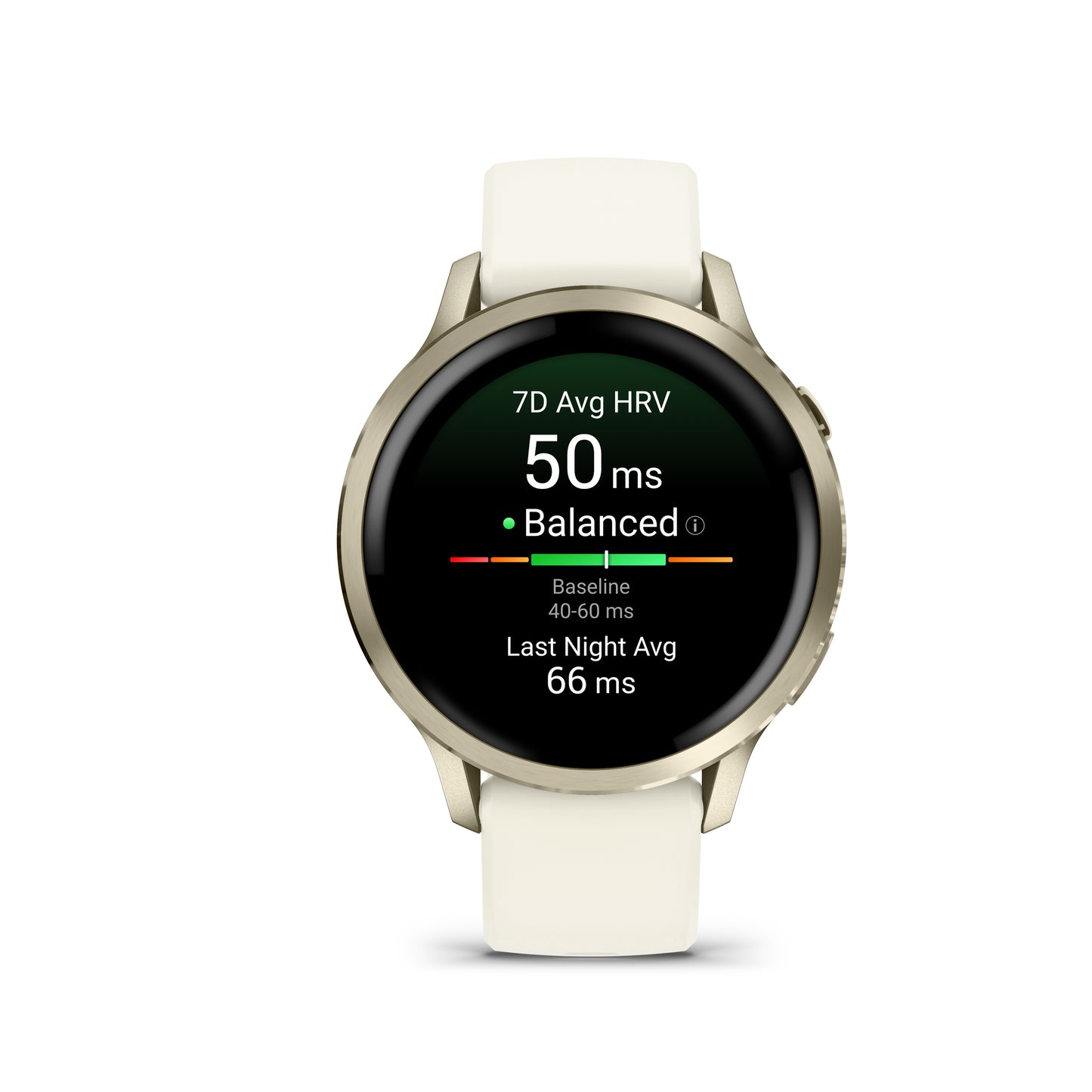 Garmin Venu 4 GPS Smartwatch - 41mm Lunar Gold with Bone Silicone Band