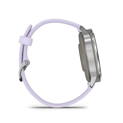 Garmin Venu 4 GPS Smartwatch - 41mm Silver with Periwinkle Silicone Band