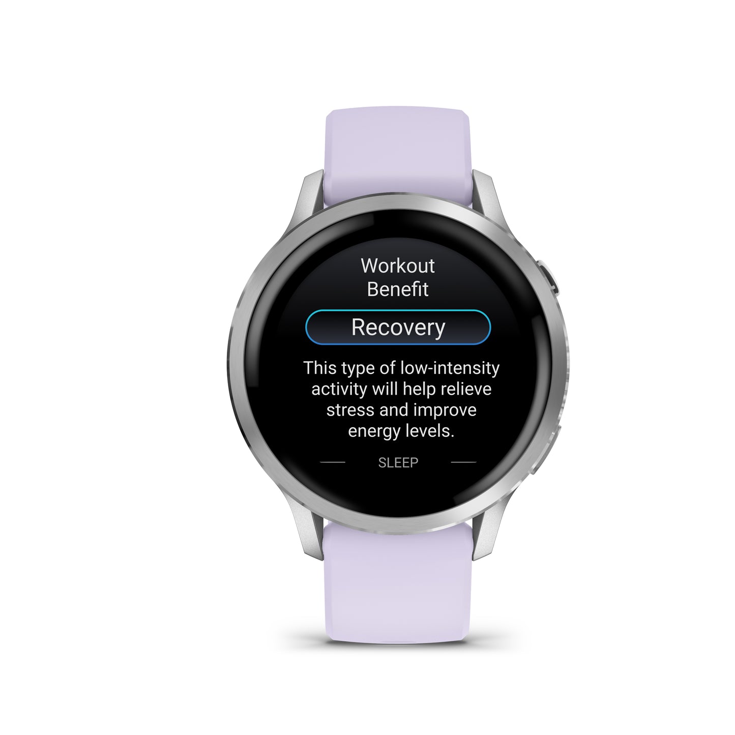 Garmin Venu 4 GPS Smartwatch - 41mm Silver with Periwinkle Silicone Band