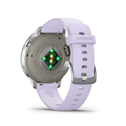 Garmin Venu 4 GPS Smartwatch - 41mm Silver with Periwinkle Silicone Band
