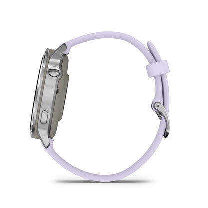 Garmin Venu 4 GPS Smartwatch - 41mm Silver with Periwinkle Silicone Band