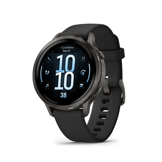 Garmin Venu 4 GPS Smartwatch - 41mm Slate with Black Silicone Band