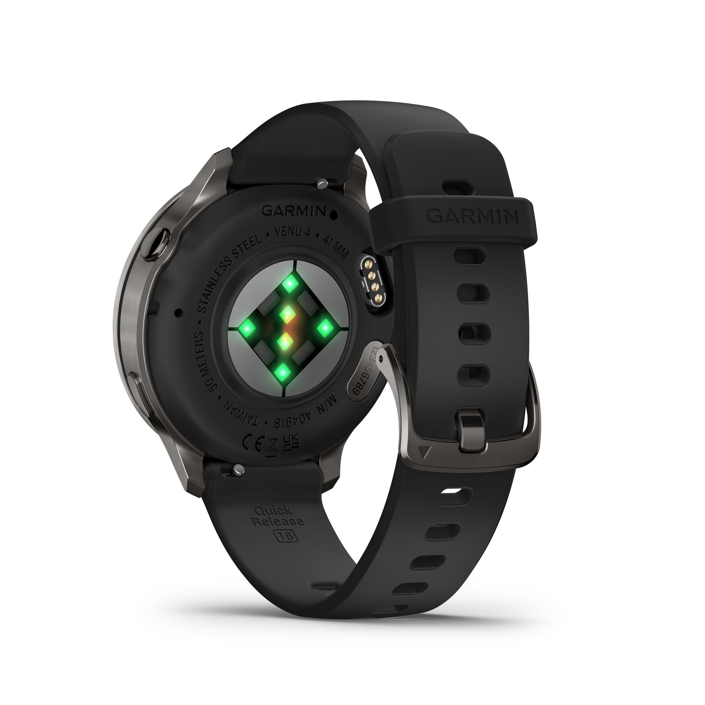 Garmin Venu 4 GPS Smartwatch - 41mm Slate with Black Silicone Band