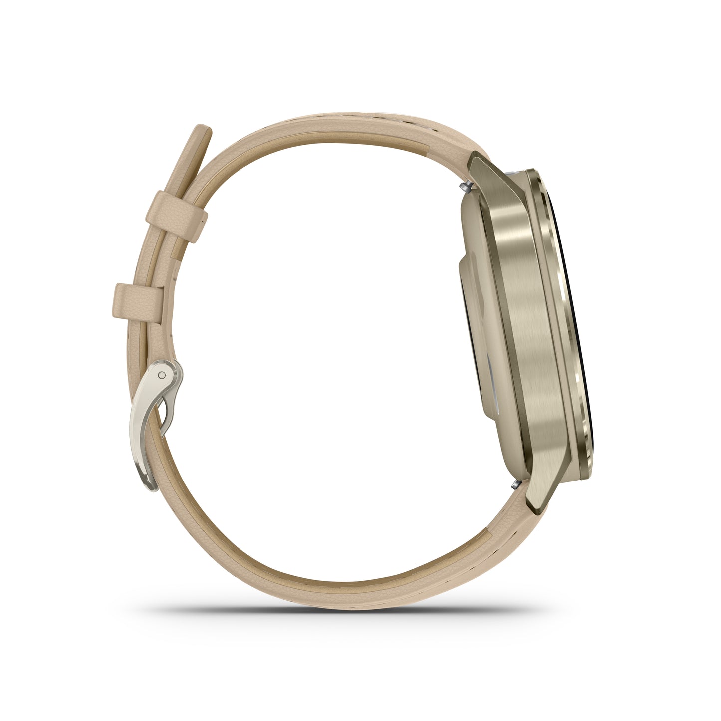 Garmin Venu 4 GPS Smartwatch - 41mm Lunar Gold with Bone Silicone Band and Light Sand Leather Band