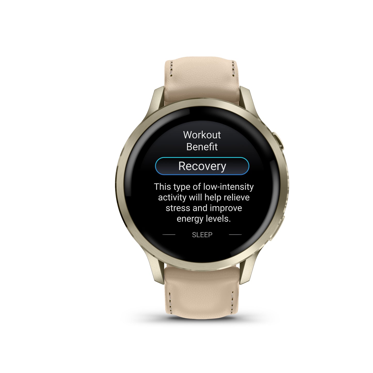 Garmin Venu 4 GPS Smartwatch - 41mm Lunar Gold with Bone Silicone Band and Light Sand Leather Band