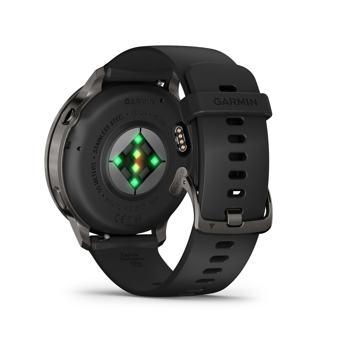 Garmin Venu 4 GPS Smartwatch - 45mm Slate with Black Silicone Band