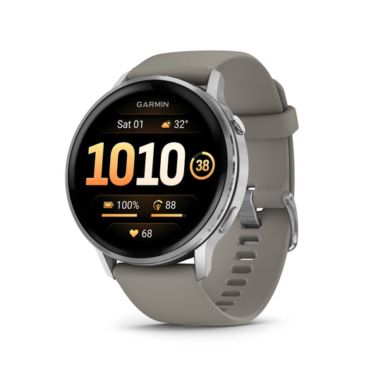 Garmin Venu 4 GPS Smartwatch - 45mm Silver with Silver Gray Silicone Band
