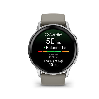 Garmin Venu 4 GPS Smartwatch - 45mm Silver with Silver Gray Silicone Band