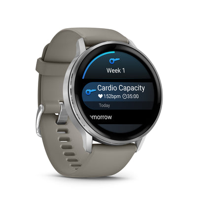 Garmin Venu 4 GPS Smartwatch - 45mm Silver with Silver Gray Silicone Band