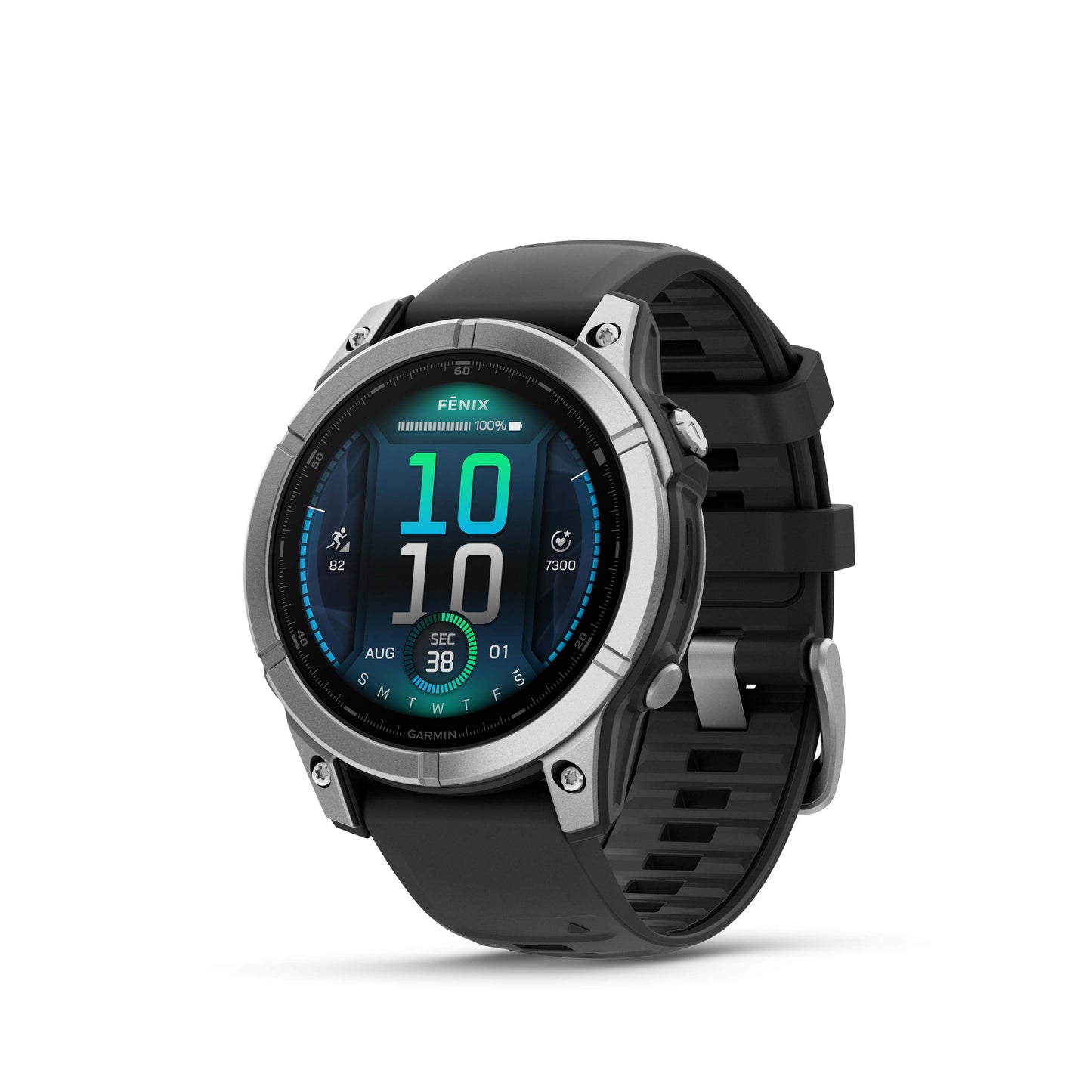 Garmin fēnix® E AMOLED Display GPS Smartwatch - 47-mm - Stainless Steel Bezel with Black Silicone Band