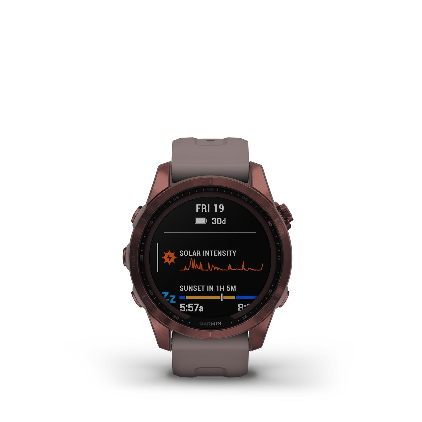 Garmin fenix 7S Sapphire Solar Charging GPS Smartwatch Steel and Fitness Tracker with Incident Detection - Dark Bronze