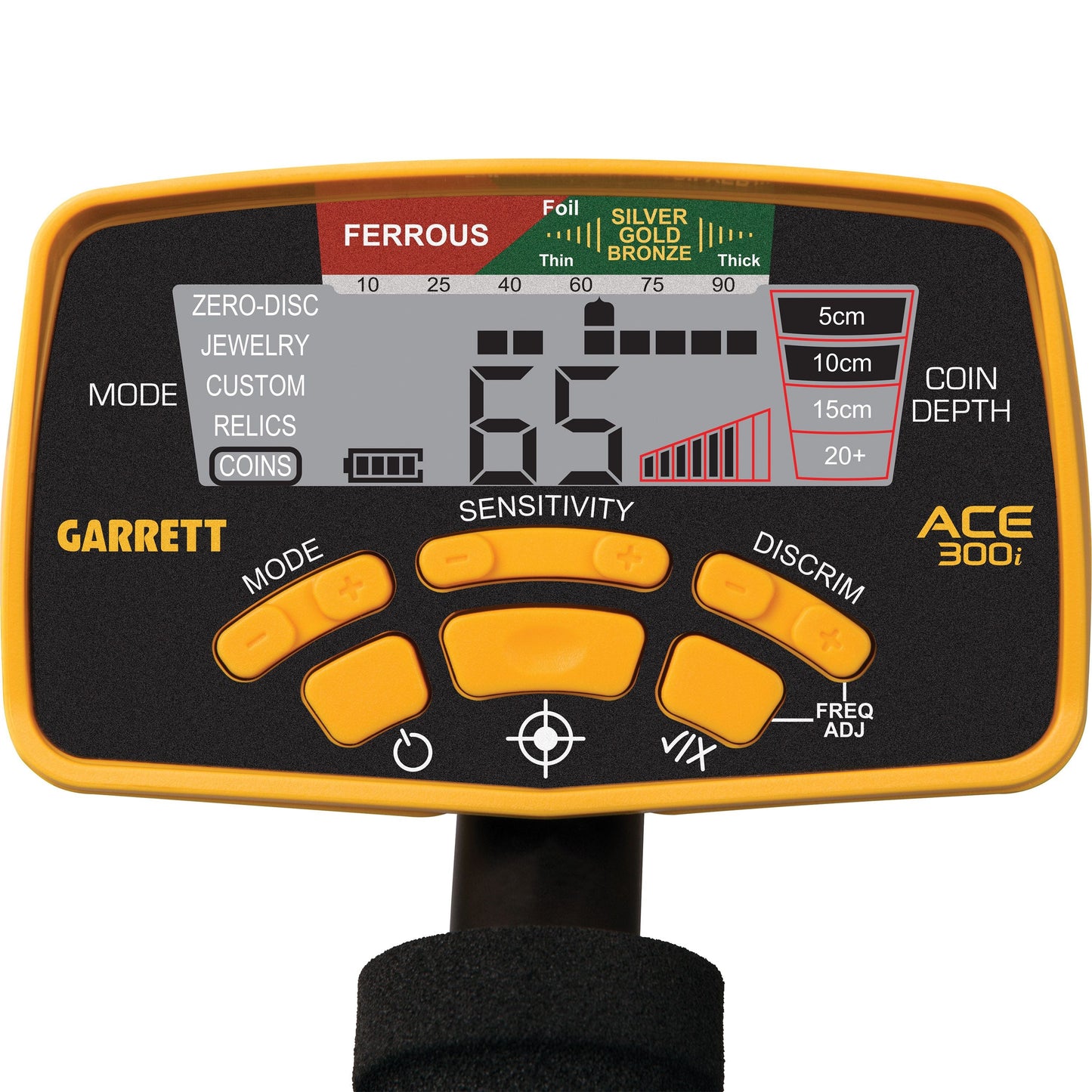 Garrett ACE 300i Hand Held Metal Detector with Headphones - Yellow & Black