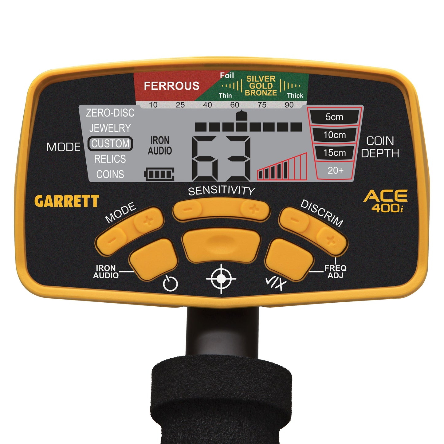 Garrett ACE 400i Hand Held Metal Detector with Headphones - Yellow & Black