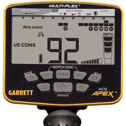 Garrett ACE Apex Hand Held Metal Detector with Headphones - Yellow & Black