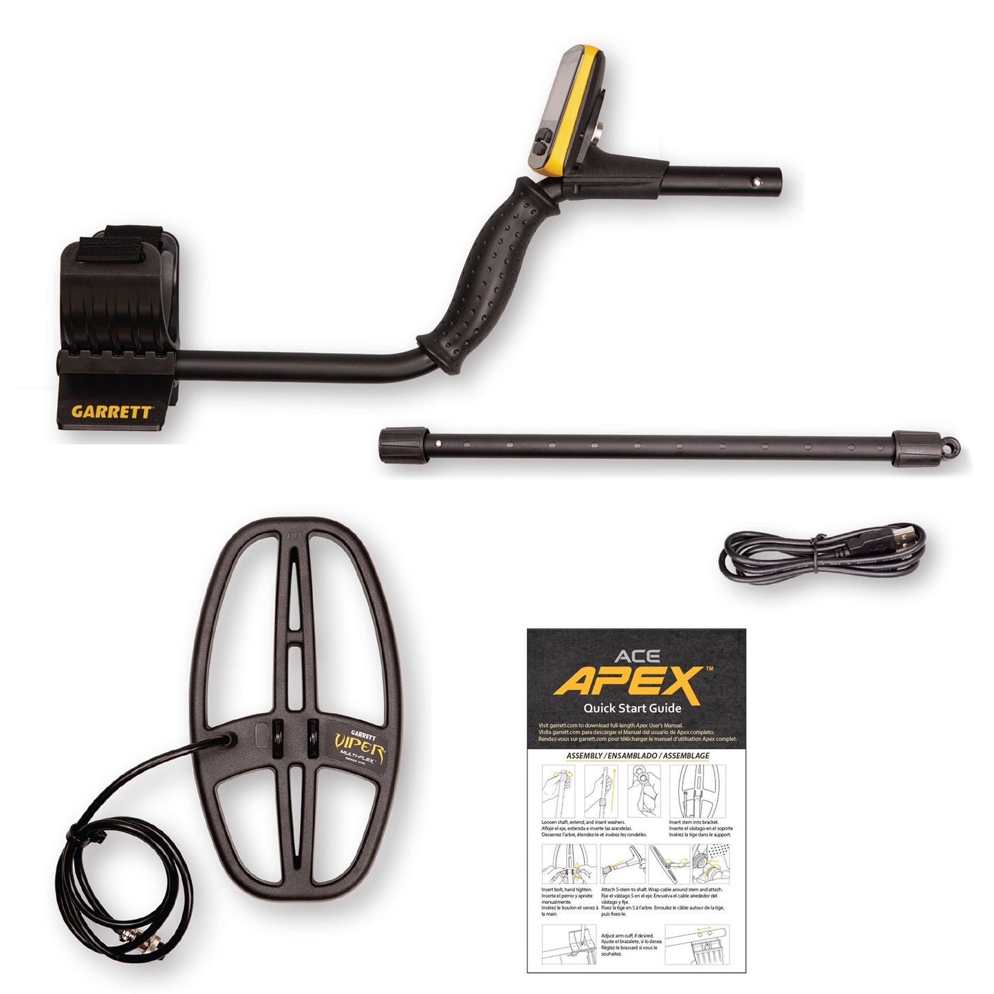 Garrett ACE Apex Hand Held Metal Detector with Headphones - Yellow & Black