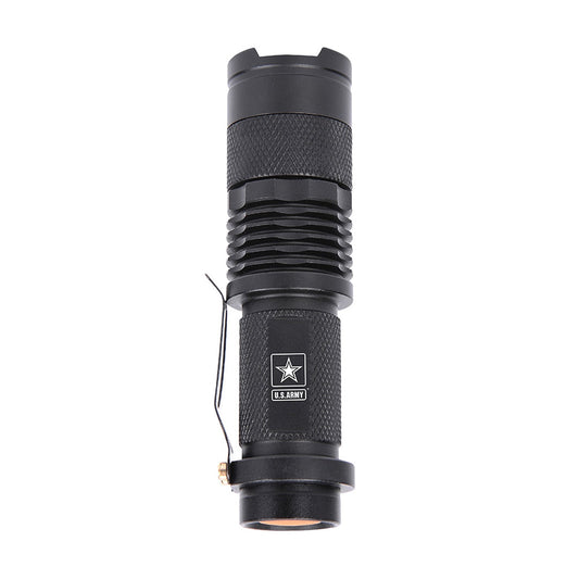 U.S. Army Military Grade Aluminum Flashlight with Zoom - Black