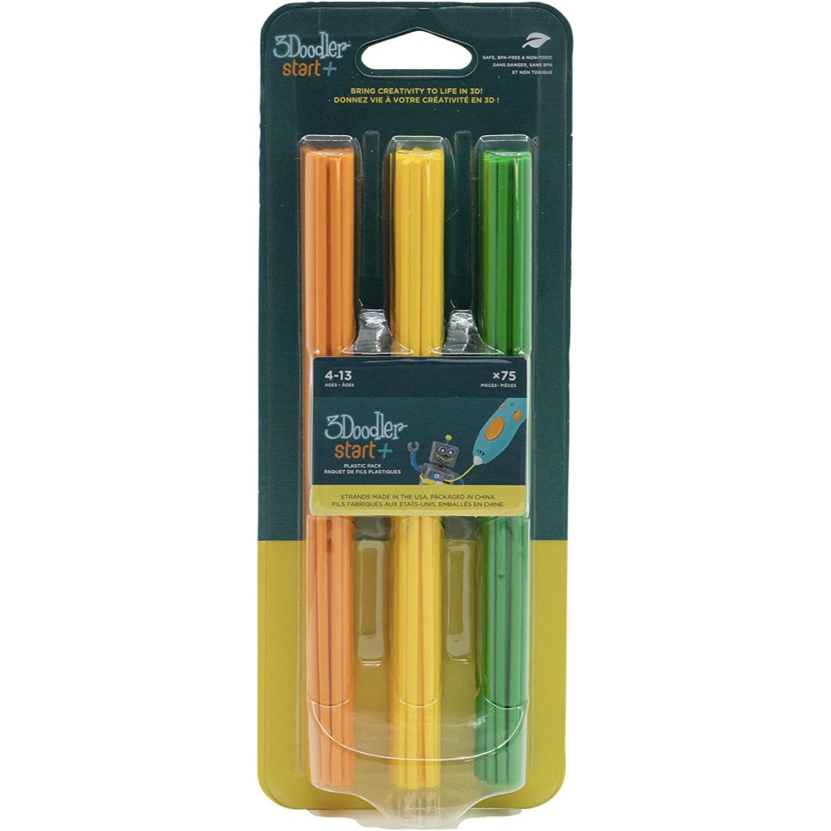 3Doodler Orange / Yellow / Green Mixed Pack - 75 Blister