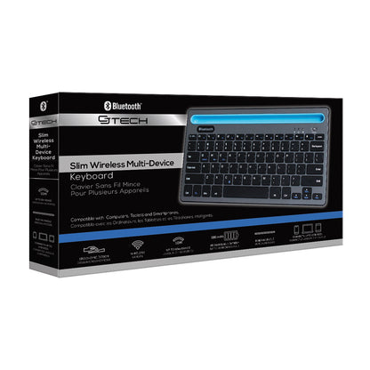 CJ Tech Slim Wireless  Multi Device Bluetooth Keyboard - Black