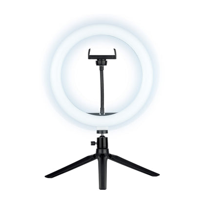 CJ Tech 10-in Selfie Ring Light with Bluetooth Shutter and Tripod - Black