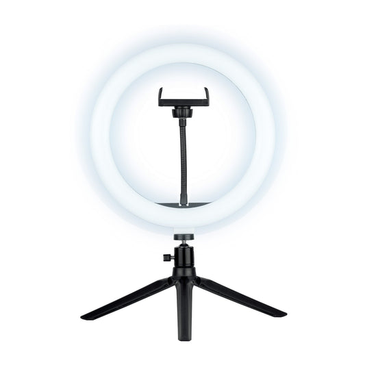 CJ Tech 10-in Selfie Ring Light with Bluetooth Shutter and Tripod - Black