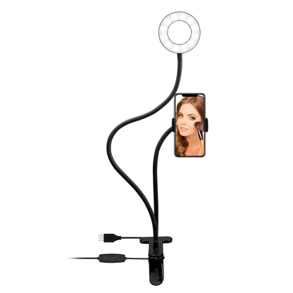 CJ Tech Social Media Kit - Dual Gooseneck Selfie Ring Light and Smartphone Holder and Bluetooth Remote Control - Black