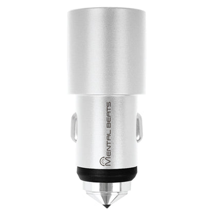 M 2 USB Car Charger Adaptor - Silver