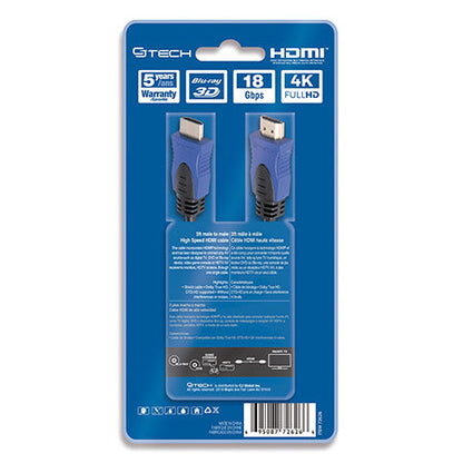 CJ Tech 4K 3D HDMI 2.0 Cable with Ethernet - 1-meter (3-ft) - Black