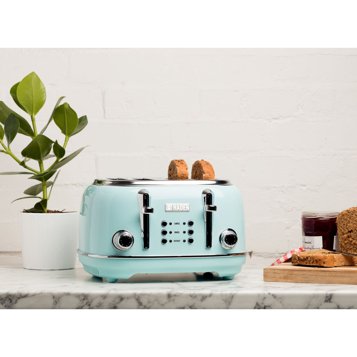 Haden Heritage 4-Slice Wide Slot Toaster - Turquoise Blue