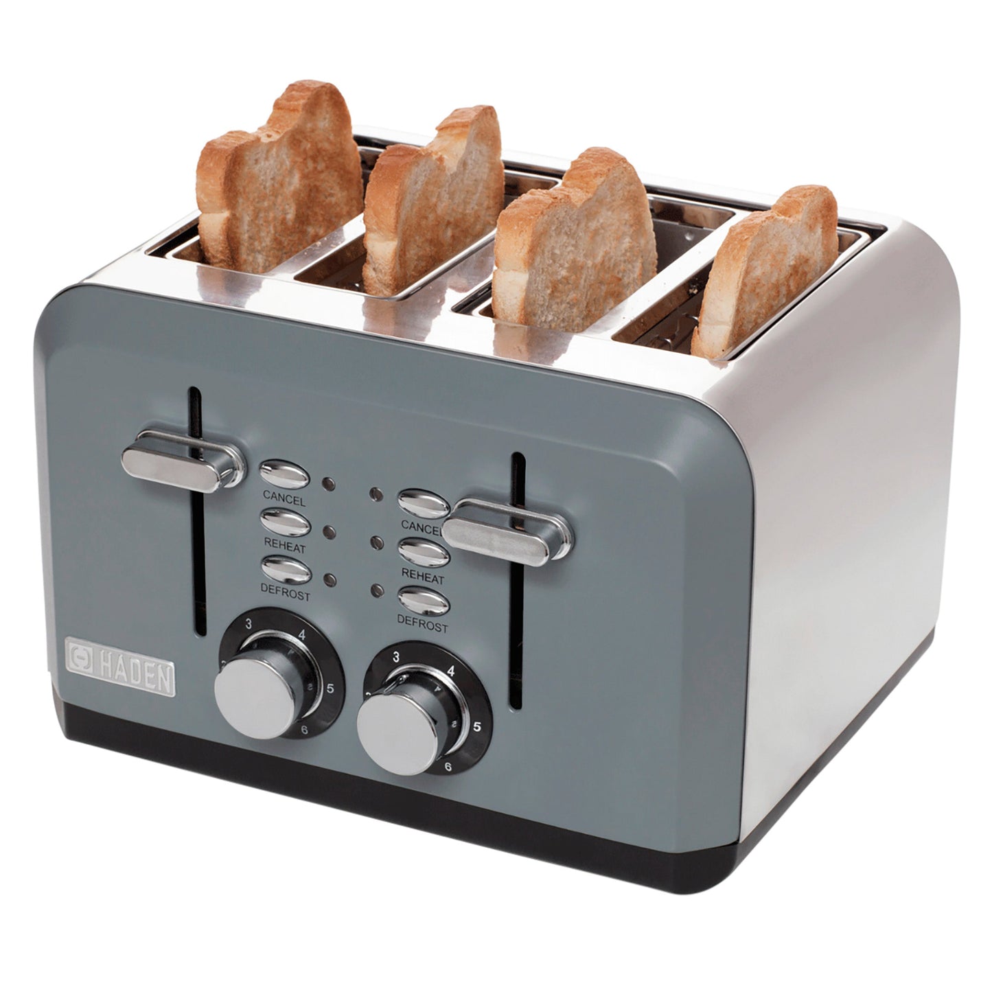 Haden Perth 4-Slice Wide Slot Toaster - Grey